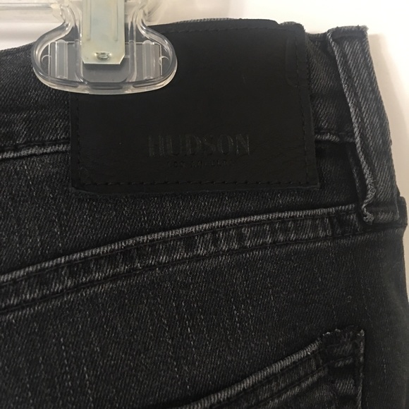 Hudson Zach Moto Skinny Washed Black Jeans sz 32 - Picture 6 of 9